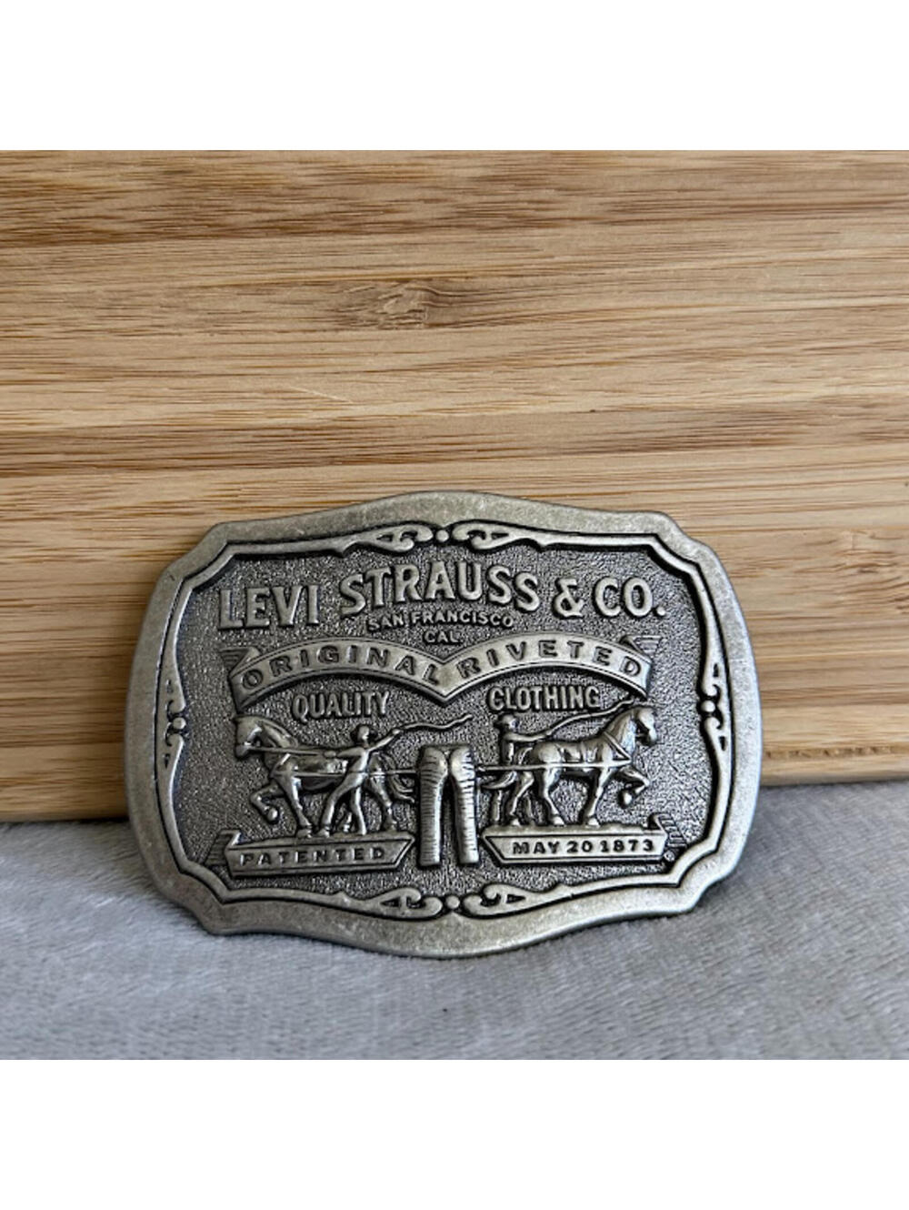 Levi's Limited Edition Two Horse Brand Belt Buckle Vintage 70's-80's Western